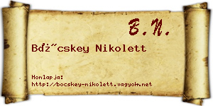 Böcskey Nikolett névjegykártya