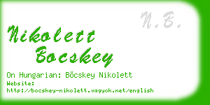 nikolett bocskey business card