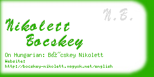 nikolett bocskey business card